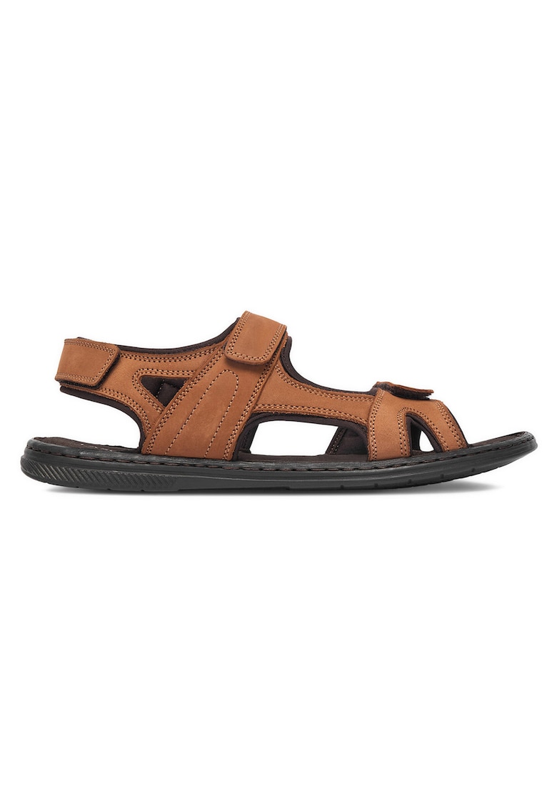 Sandale barbatesti - piele naturala - velcro maro