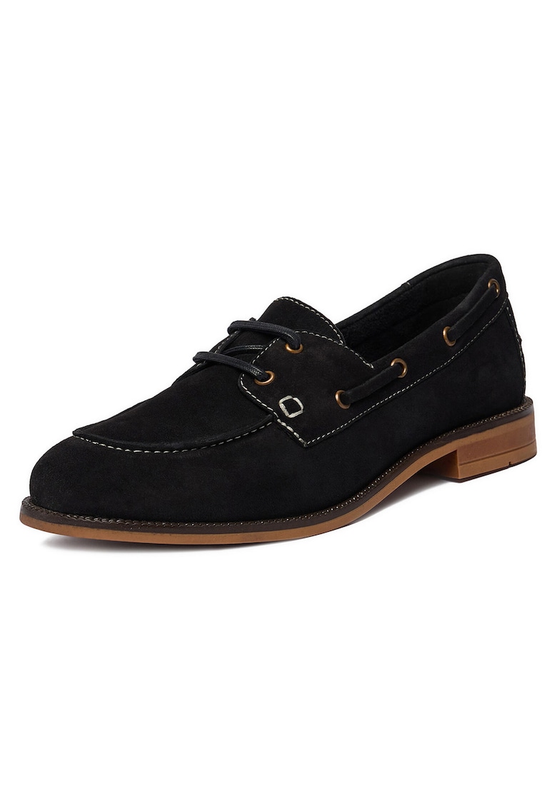 Mocasini dama piele naturala - negru - talpa confortabila - varf rotund