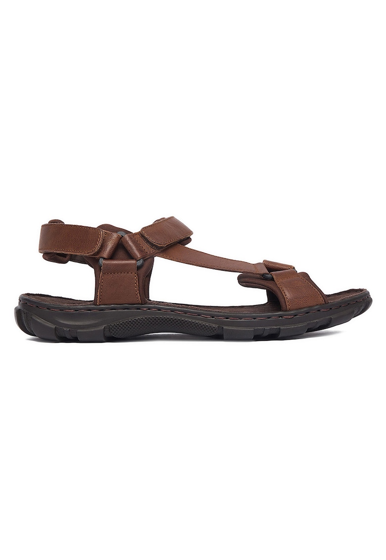 Sandale barbatesti - piele naturala - velcro - maro -