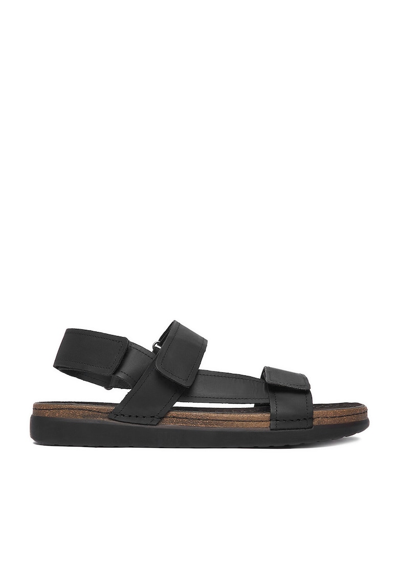Sandale barbatesti piele naturala - negru - inchidere velcro