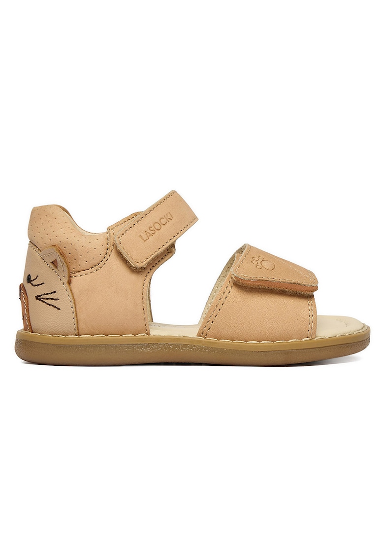 Sandale copii - bej - piele naturala - sistem inchidere Velcro