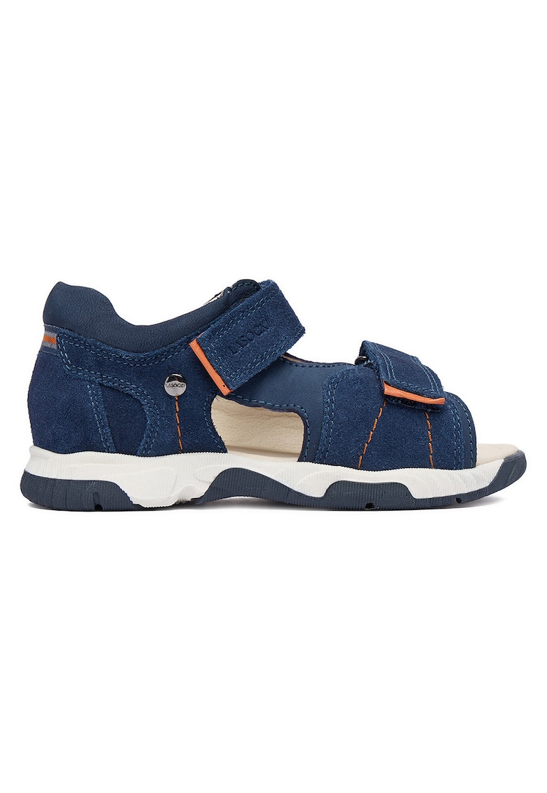 Sandale - bleumarin - piele nabuc - baieti - sistem inchidere Velcro
