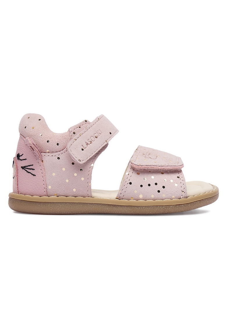 Sandale fete piele naturala - roz - inchidere velcro - certificat PICIOR SANATOS