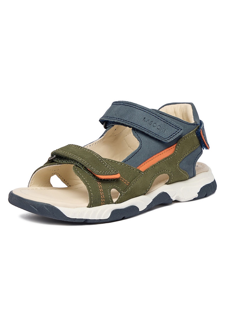 Sandale baieti - kaki - piele nabuc - sistem inchidere Velcro