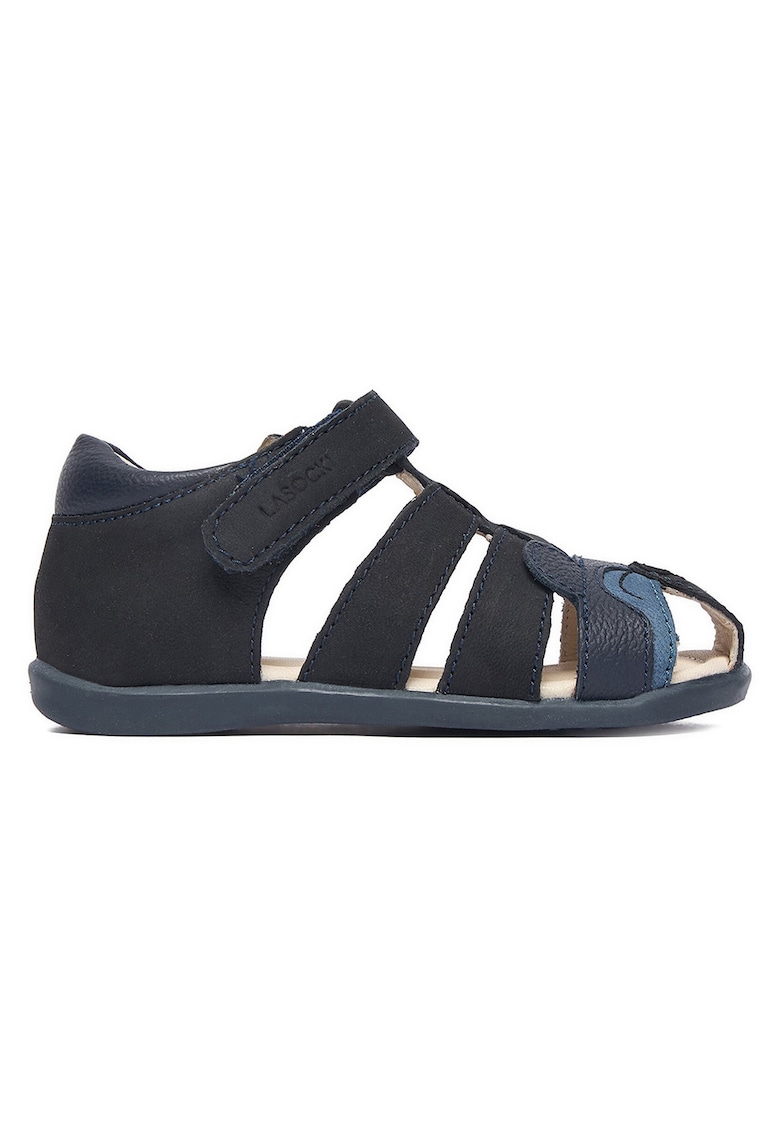 Sandale baieti - bleumarin - piele nabuc - sistem inchidere Velcro