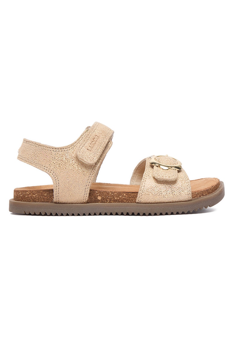 Sandale fete bej - piele naturala - sistem inchidere Velcro