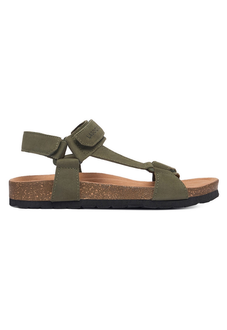 Sandale baieti kaki - piele nabuc - inchidere velcro