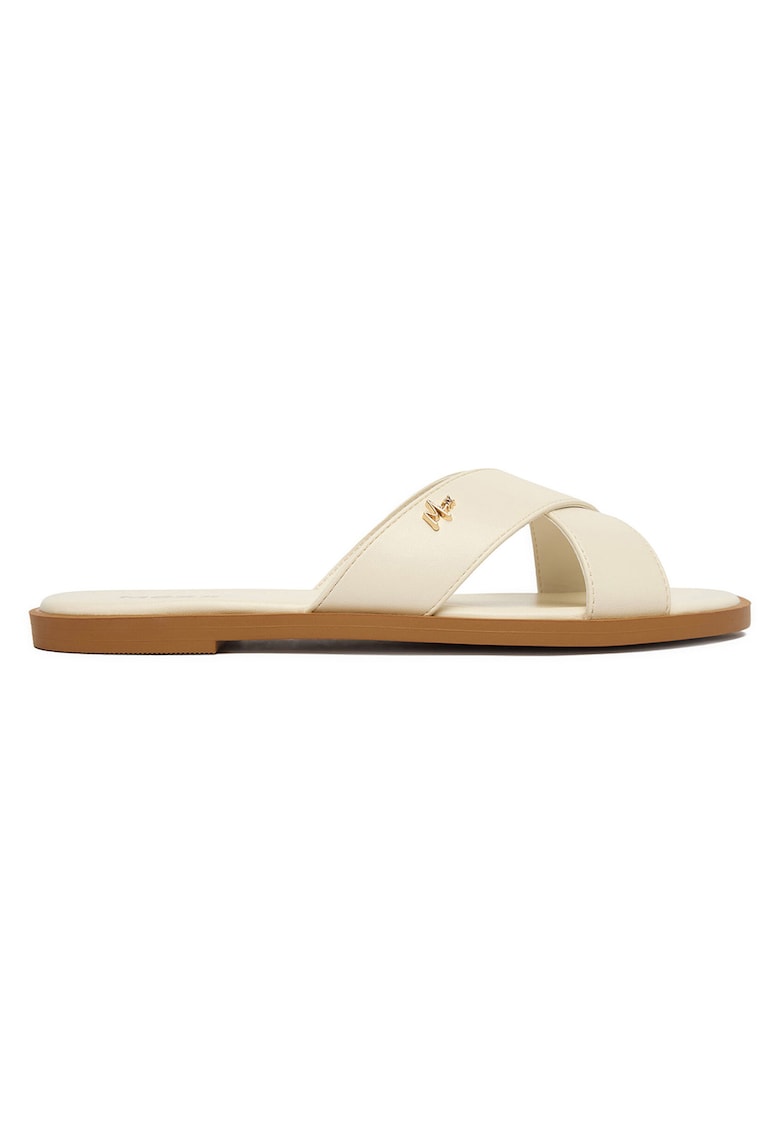 Papuci dama - piele ecologica - crem - bej