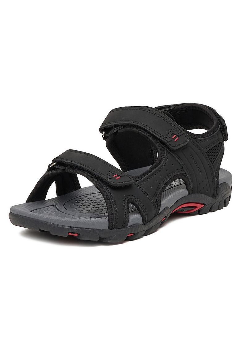 Sandale barbatesti - negru - textil - sistem inchidere Velcro