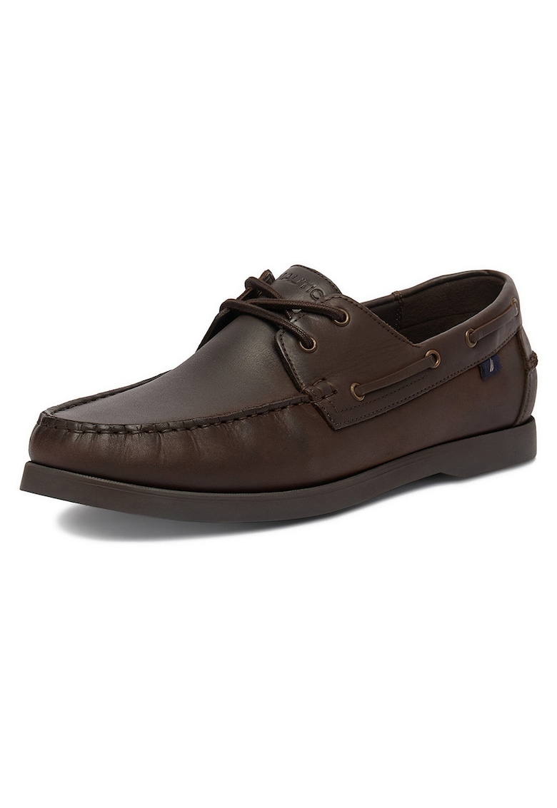 Pantofi barbatesti piele naturala - rotund - maro
