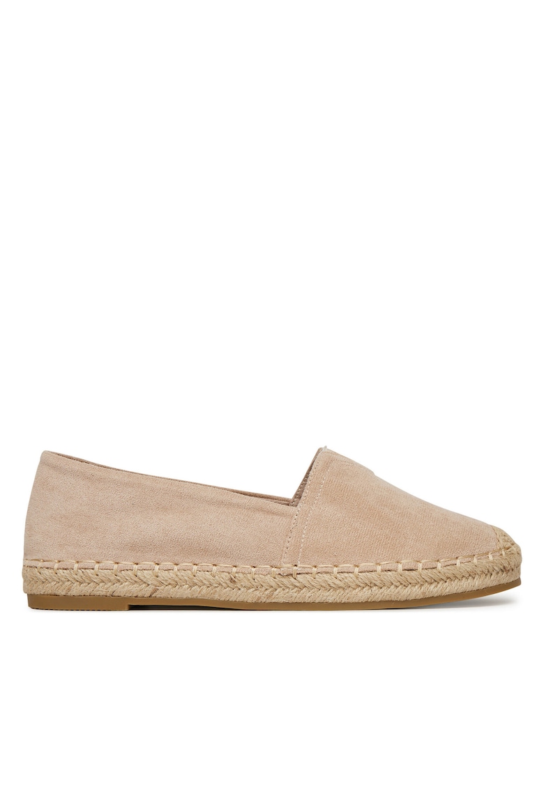 Mocasini dama espadrile - bej - material textil - varf rotund - Bej