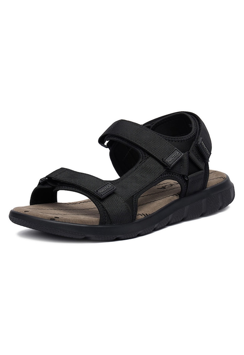 Sandale barbatesti negru - textil - sistem inchidere Velcro