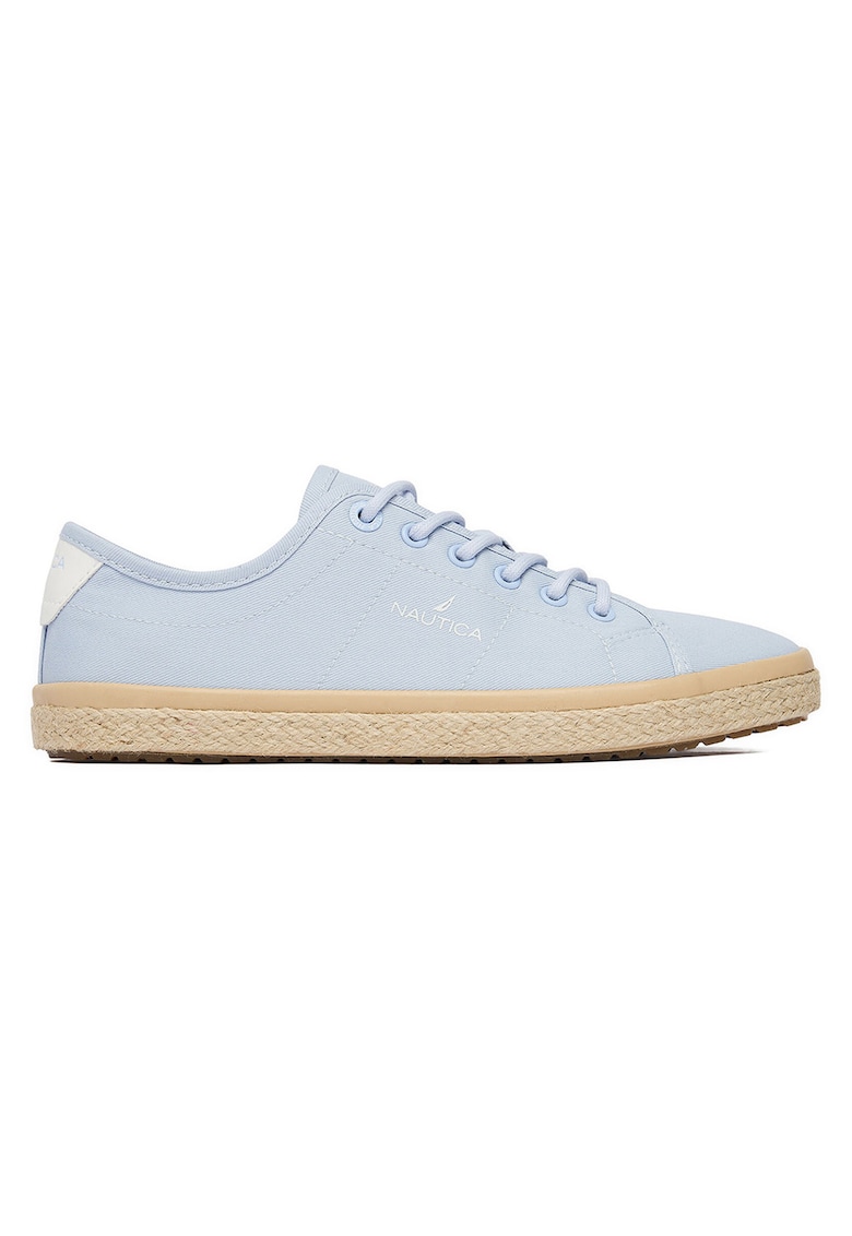 Mocasini dama albastru - textil - varf rotund -