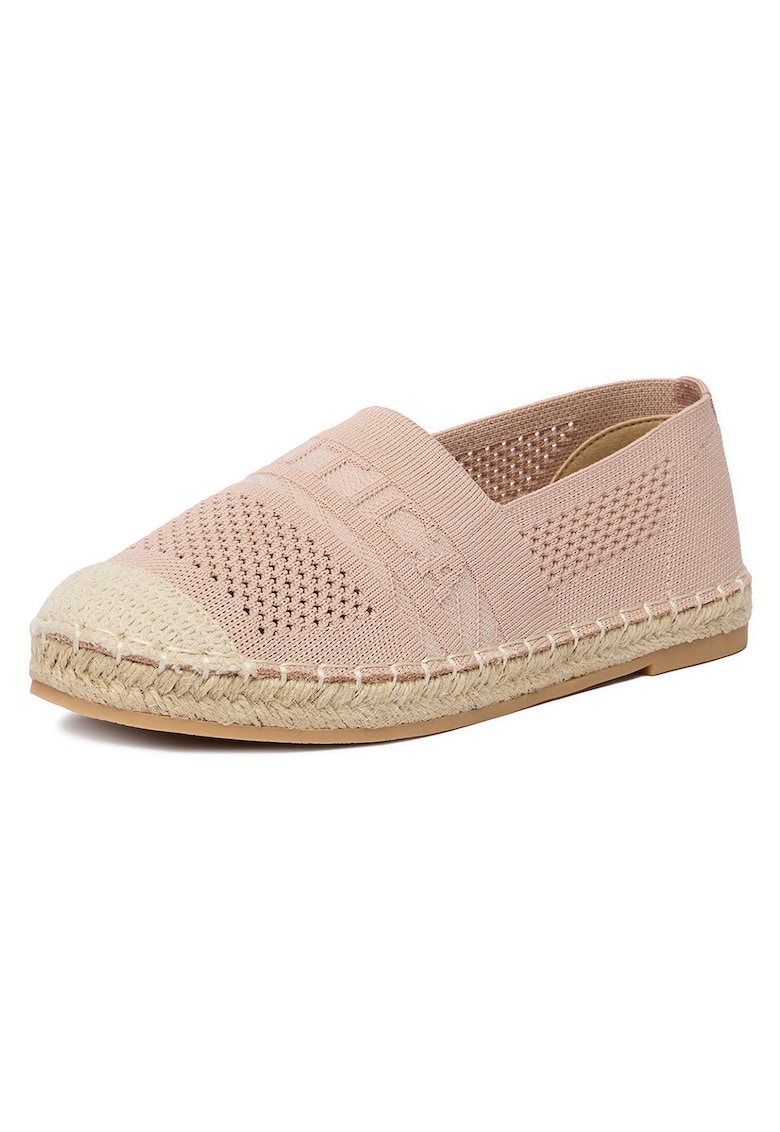 Mocasini dama roz - material textil - interior din piele ecologica