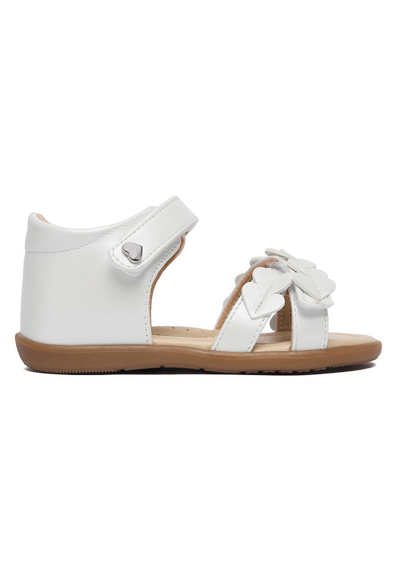 Sandale fete alb - piele ecologica - inchidere Velcro - design elegant