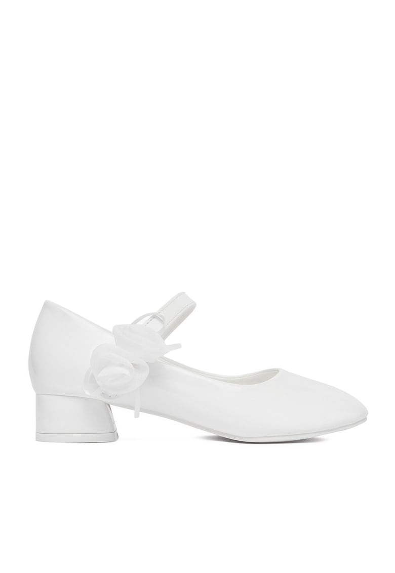 Pantofi fete balerina - piele ecologica - alb