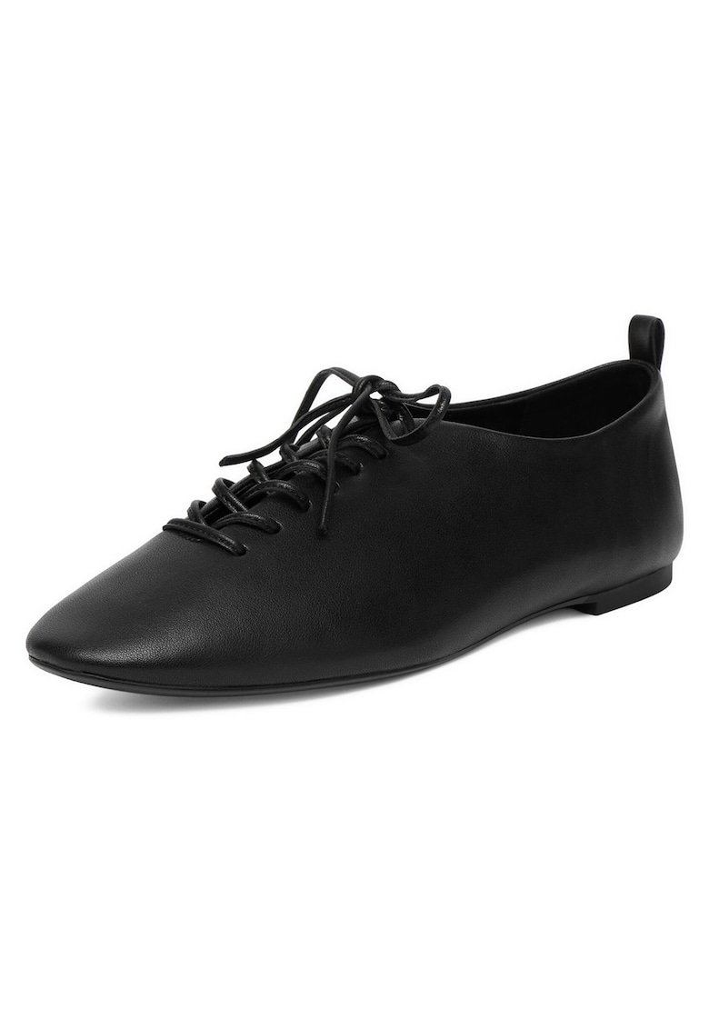 Pantofi dama - piele naturala - negru - varf rotund