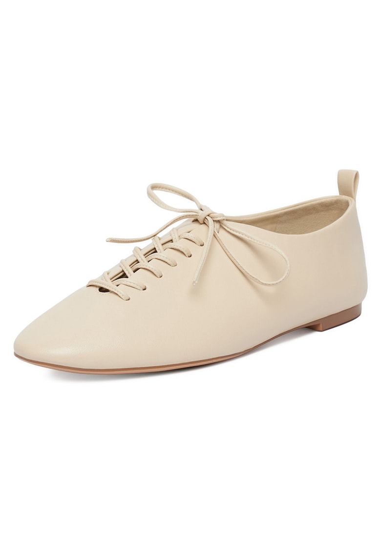 Pantofi dama - crem - piele naturala - varf rotund