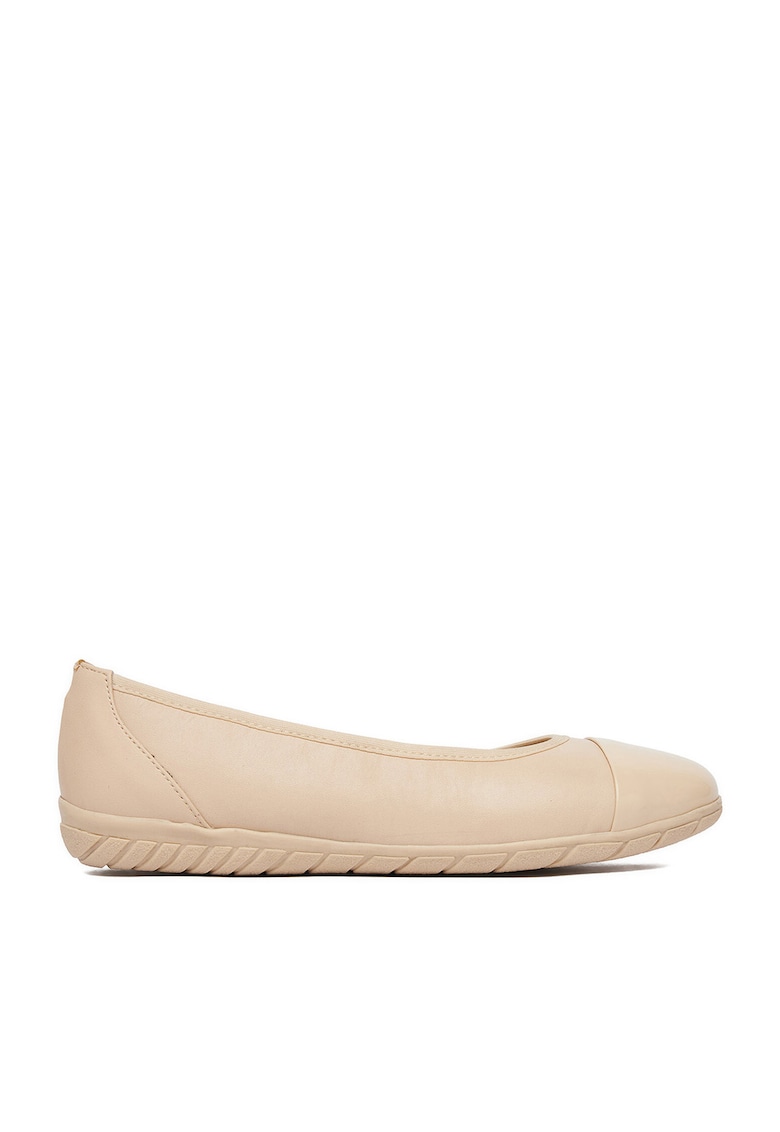 Balerini dama - piele naturala - varf rotund - Bej