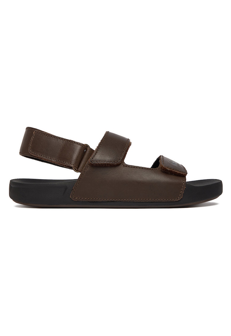 Sandale barbatesti piele naturala - velcro maro