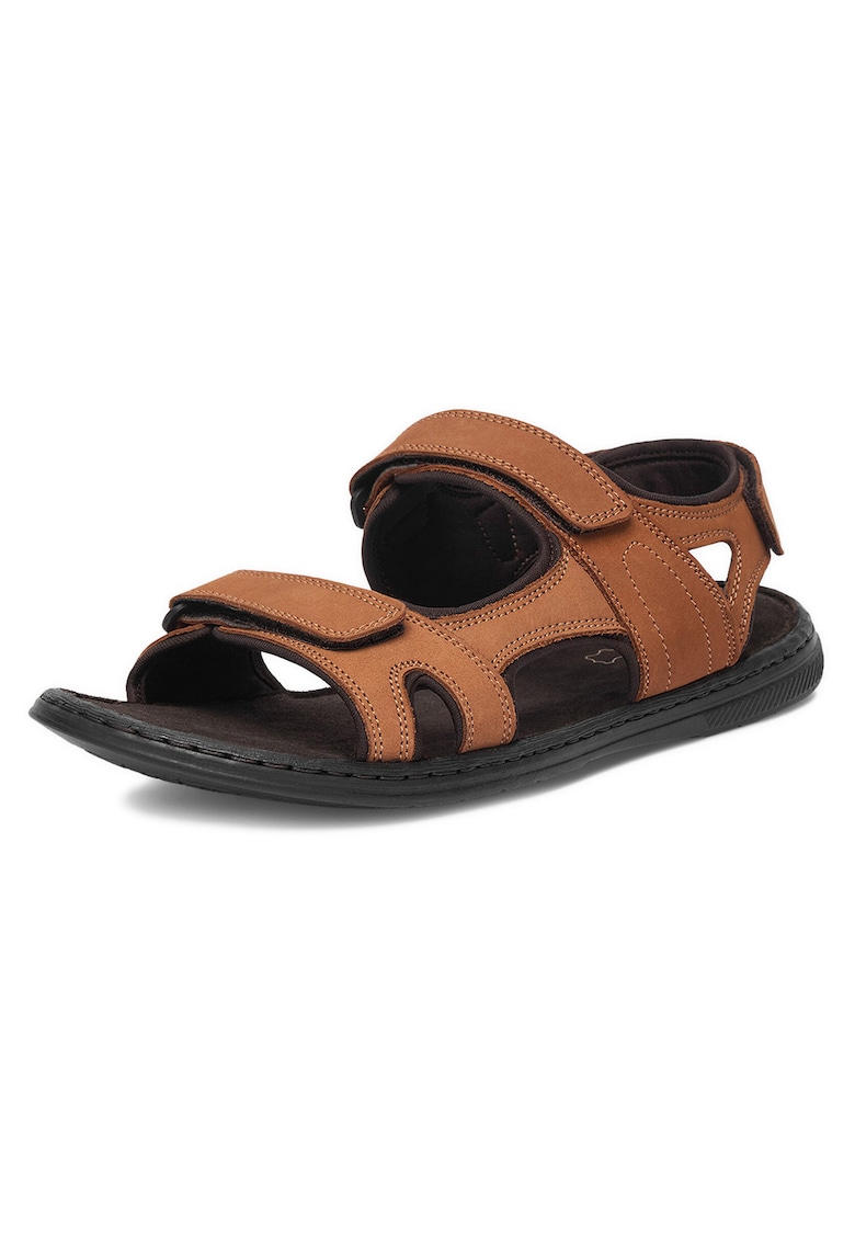 Sandale barbatesti piele nubuc - inchidere Velcro - maro