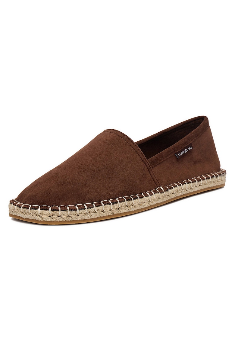 Mocasini pentru barbati maro - textil - talpa plata - varf rotund -