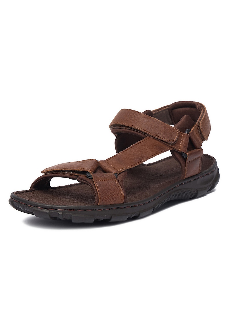 Sandale barbatesti nubuc - inchidere Velcro - maro - piele naturala