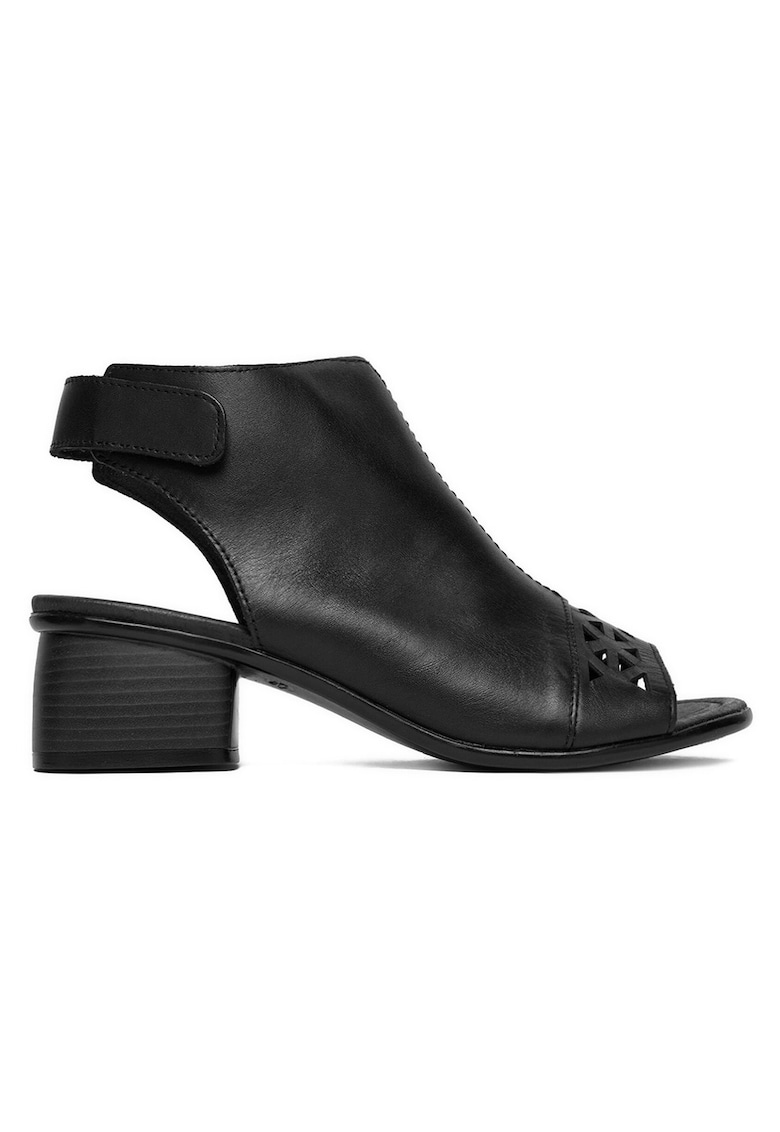 Sandale dama - velcro - piele naturala - negru