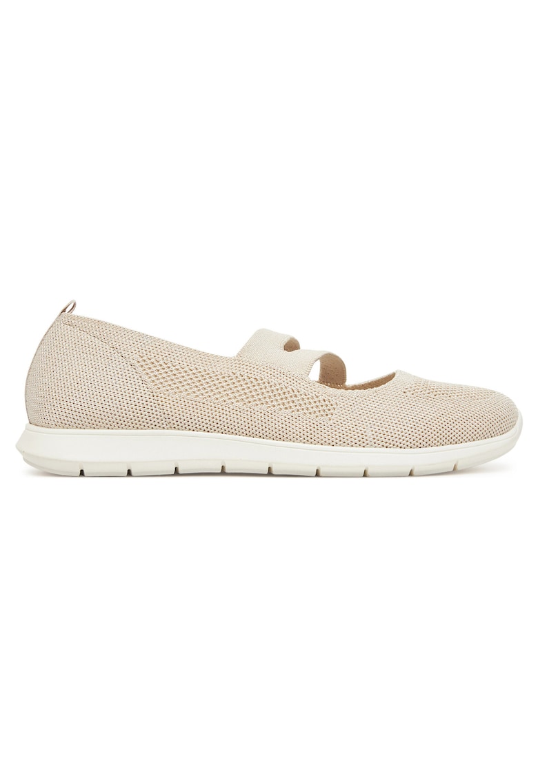 Pantofi dama - bej - textil - varf rotund -