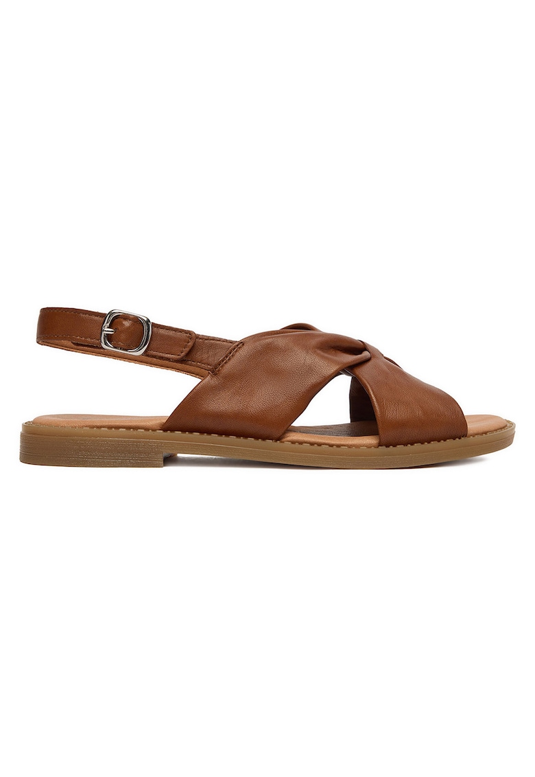Sandale dama - velcro - piele naturala - maro - Maro