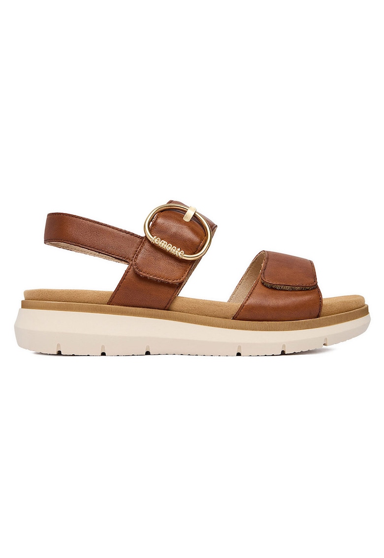 Sandale dama - piele naturala - velcro - maro -
