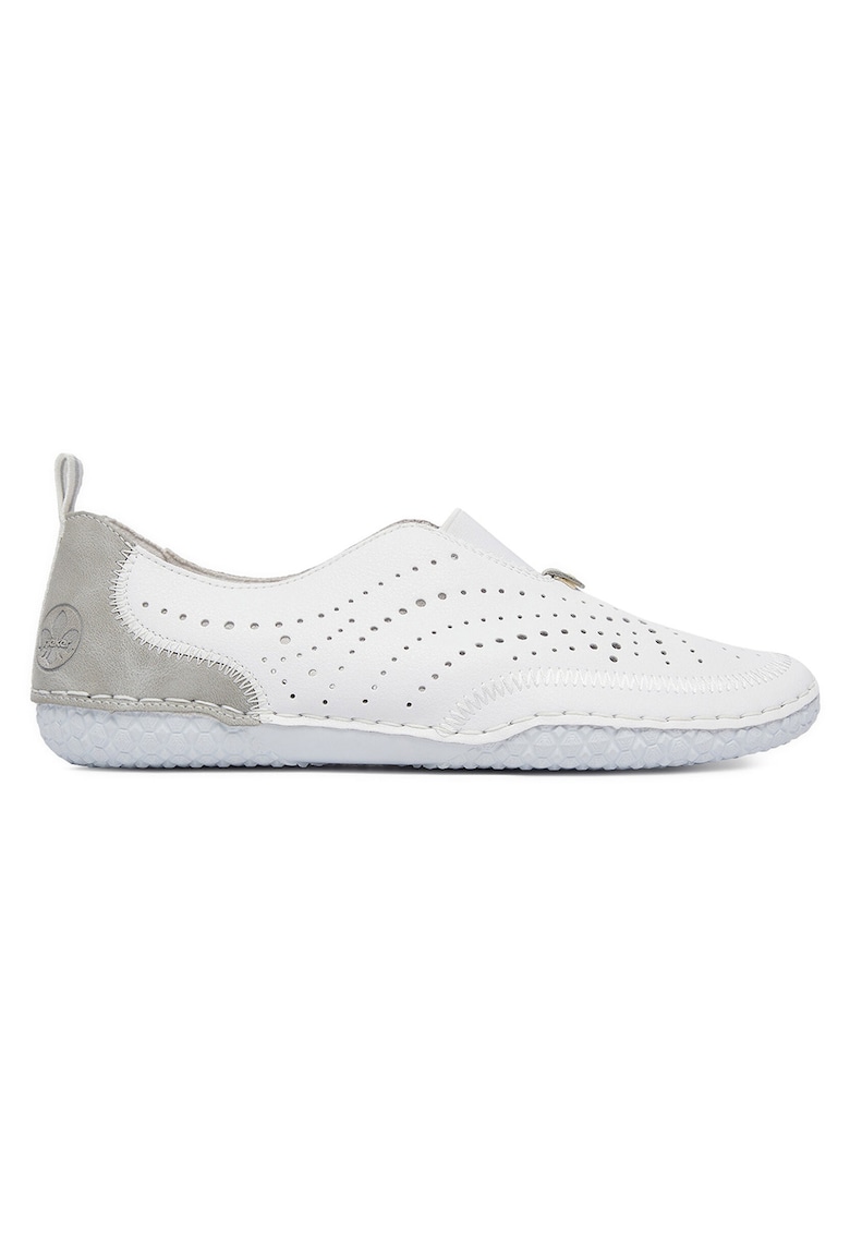 Pantofi dama albi - piele naturala - cu varf rotund - set de confort -