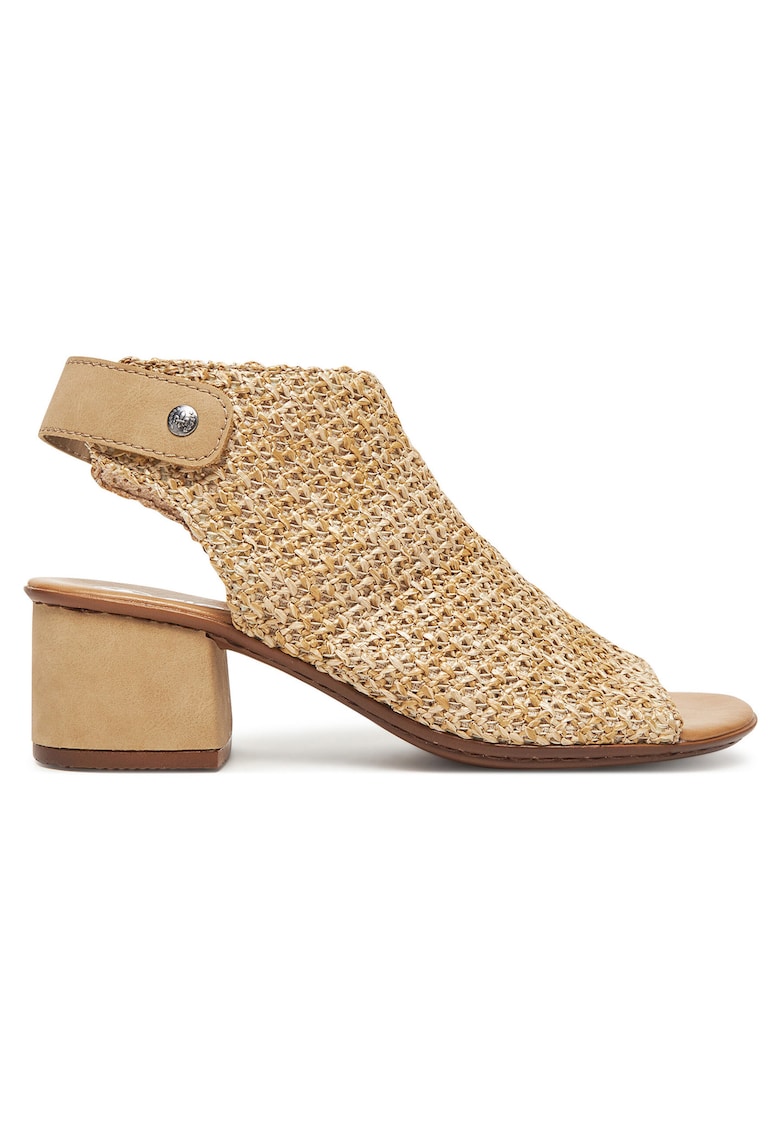 Sandale dama - velcro - bej - textil -