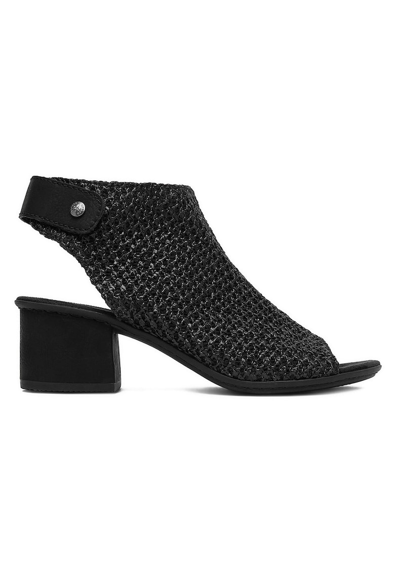 Sandale dama toc bloc - Negru
