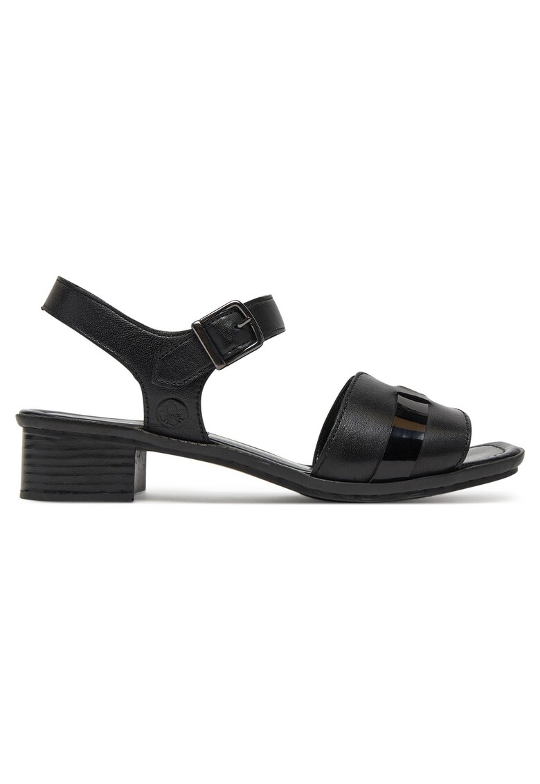 Sandale dama - catarama - piele naturala - negru -