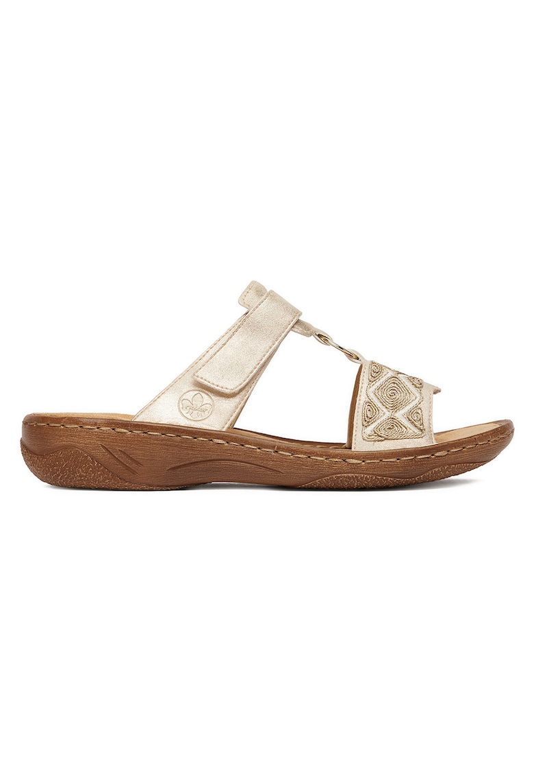 Papuci Auriu - Piele ecologica - Material interior textil -