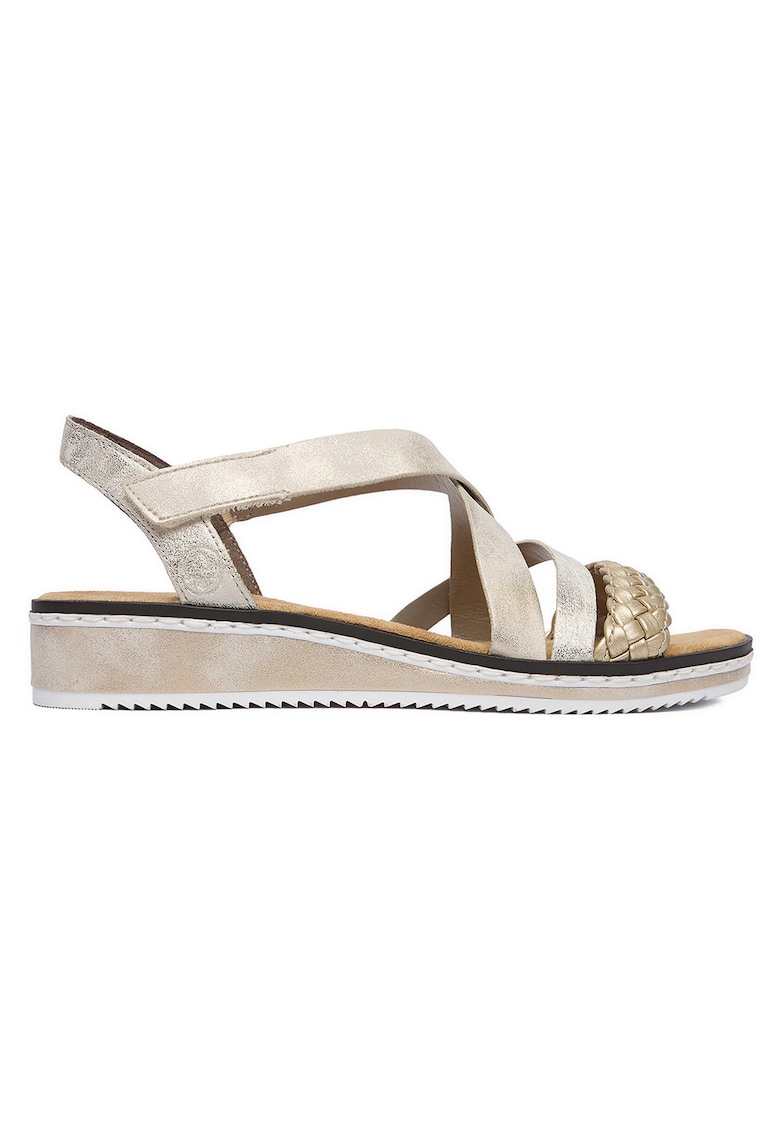Sandale dama auriu - piele ecologica - sistem inchidere Velcro -