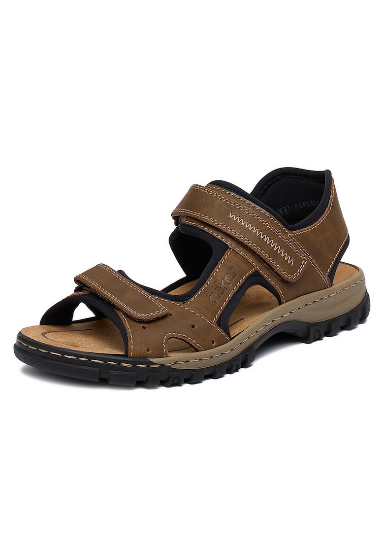 Sandale barbatesti - velcro - maro - piele ecologica
