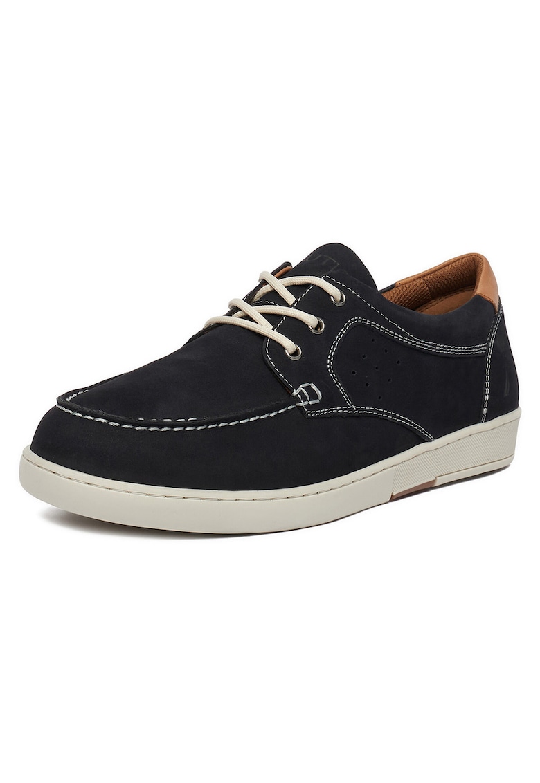 Pantofi barbatesti casual - bleumarin - piele naturala - varf rotund