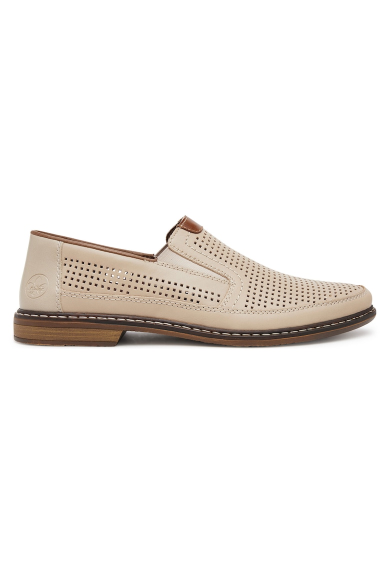 Pantofi barbati - bej - piele naturala - varf rotund -