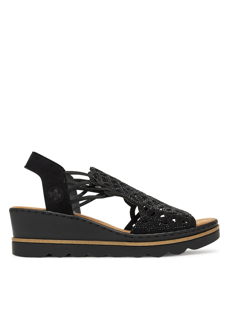 Sandale dama - negru - textil - Negru