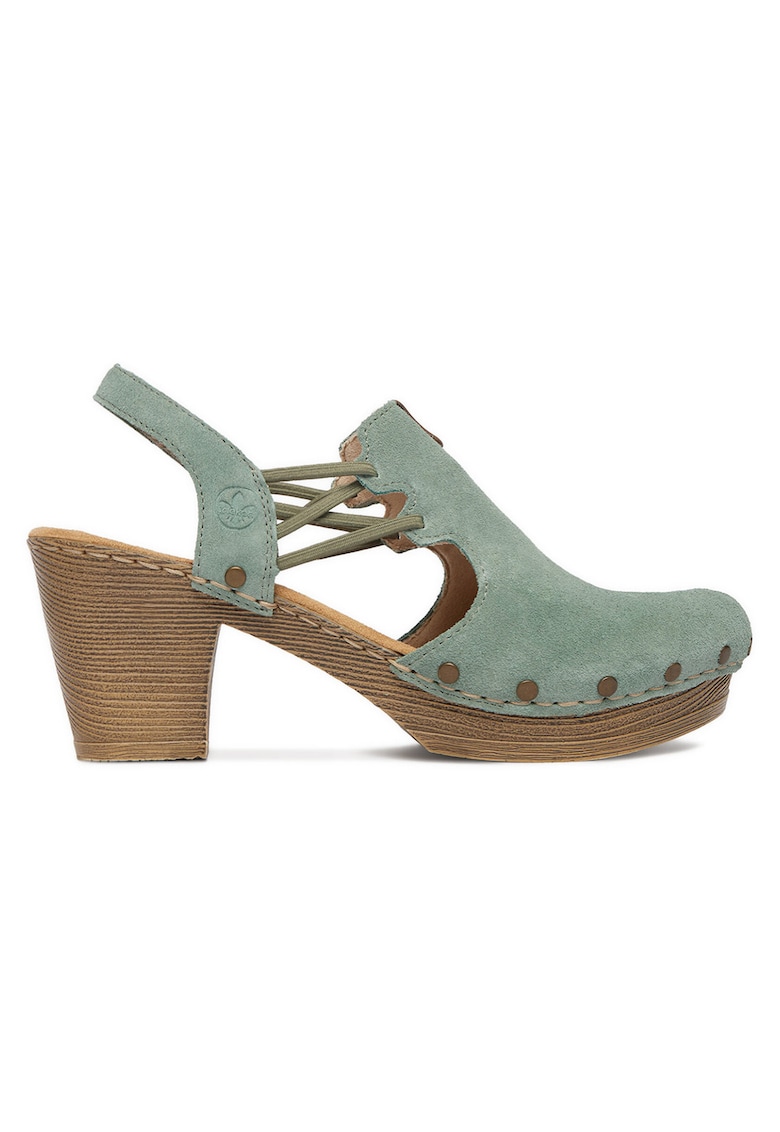 Pantofi dama model 66775-52 - verde - piele naturala - interior textil -