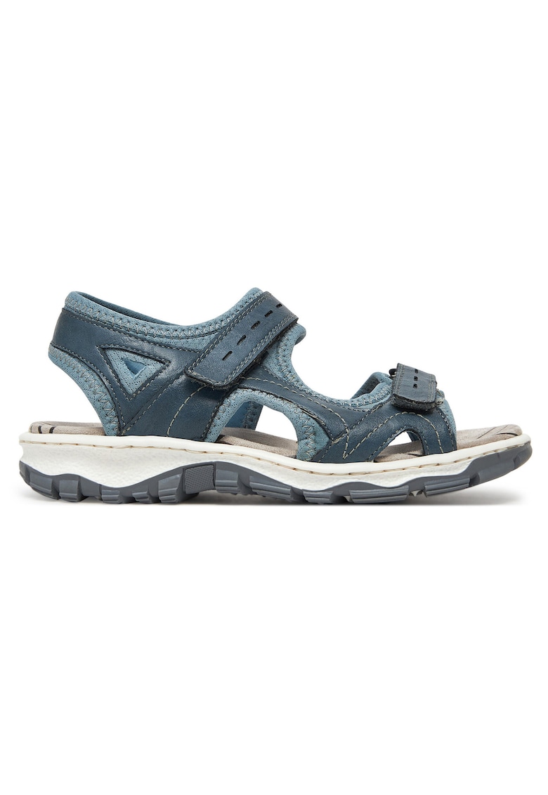 Sandale dama - velcro - albastru - textil