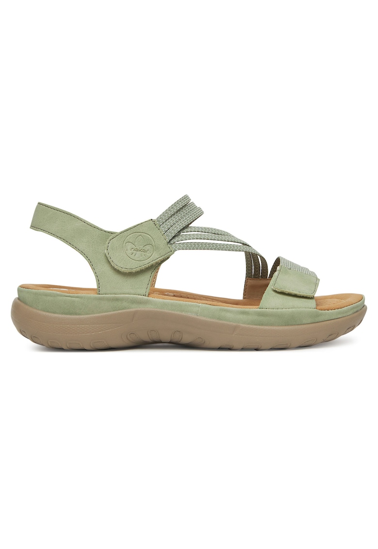 Sandale dama verde - textil - sistem inchidere Velcro - Verde