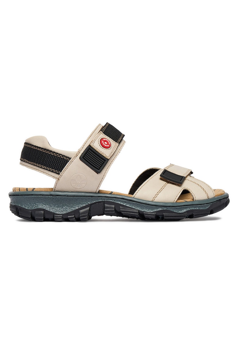 Sandale dama bej - material textil si sintetic - inchidere velcro - confort exceptional