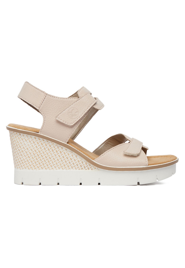 Sandale dama - velcro - bej - piele naturala - Bej