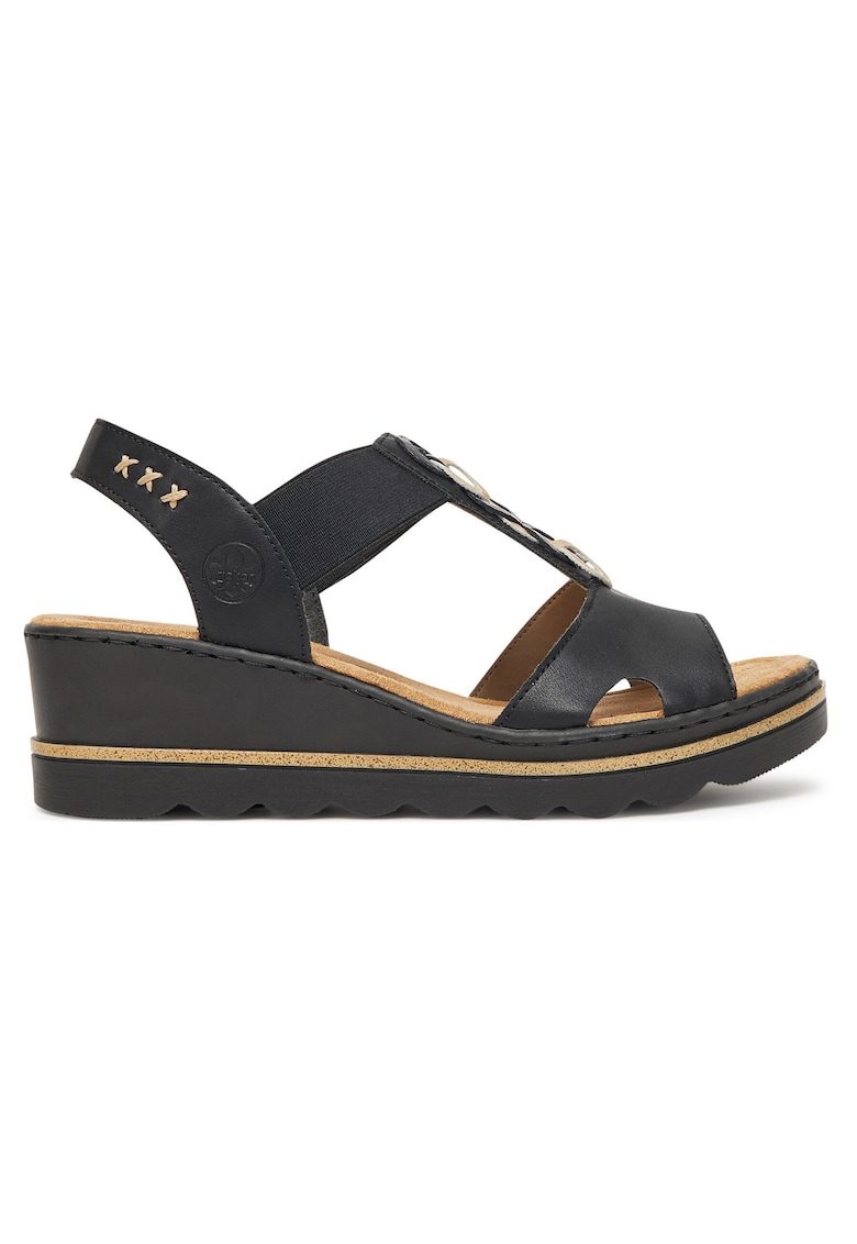 Sandale dama negru textil