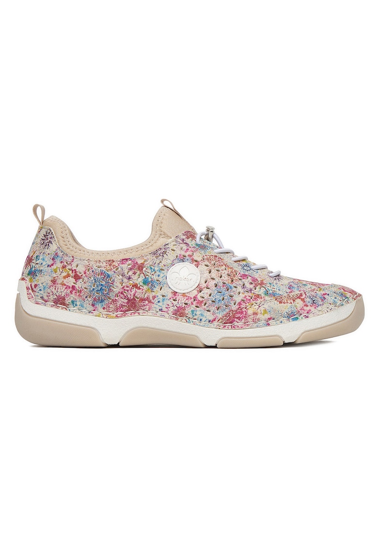 Pantofi dama multicolor - piele ecologica - interior din piele naturala - varf rotund -
