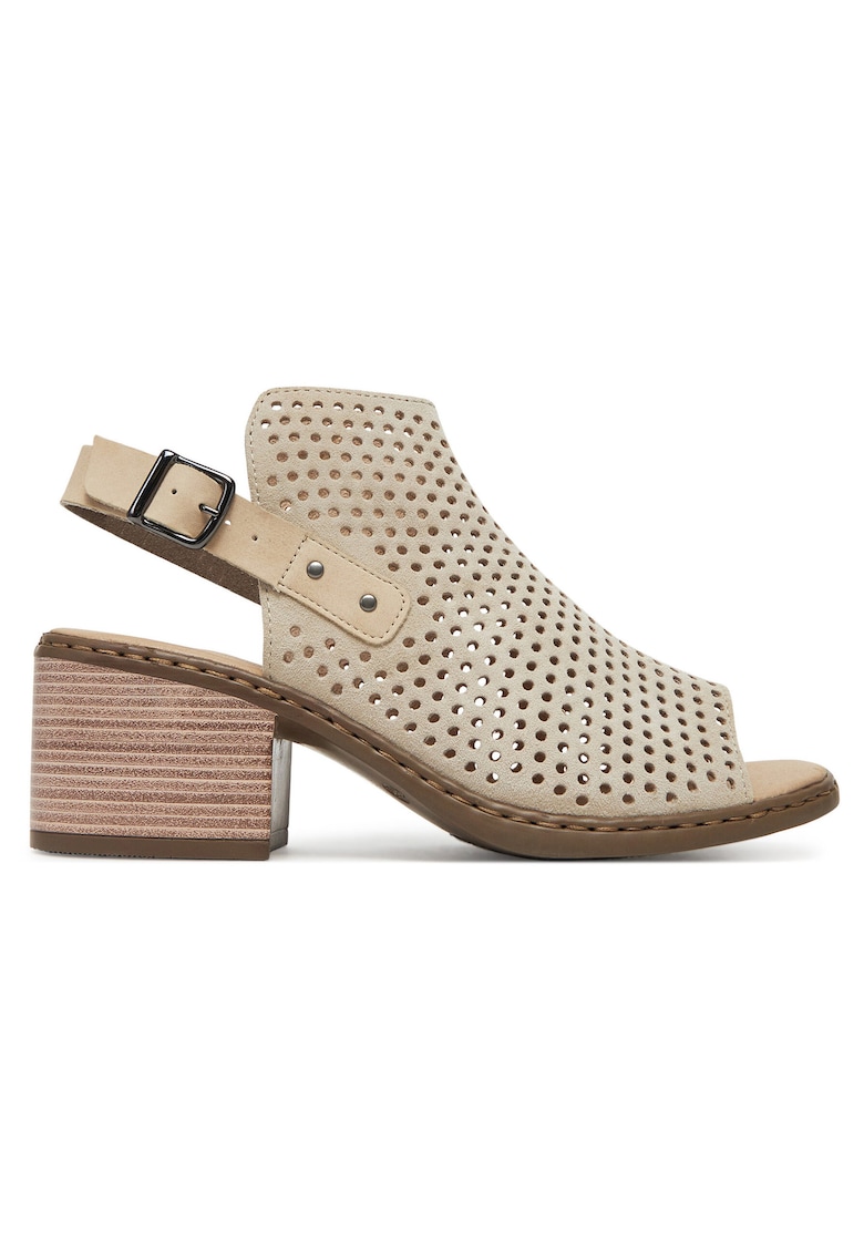 Sandale dama bej - piele naturala - catarama -