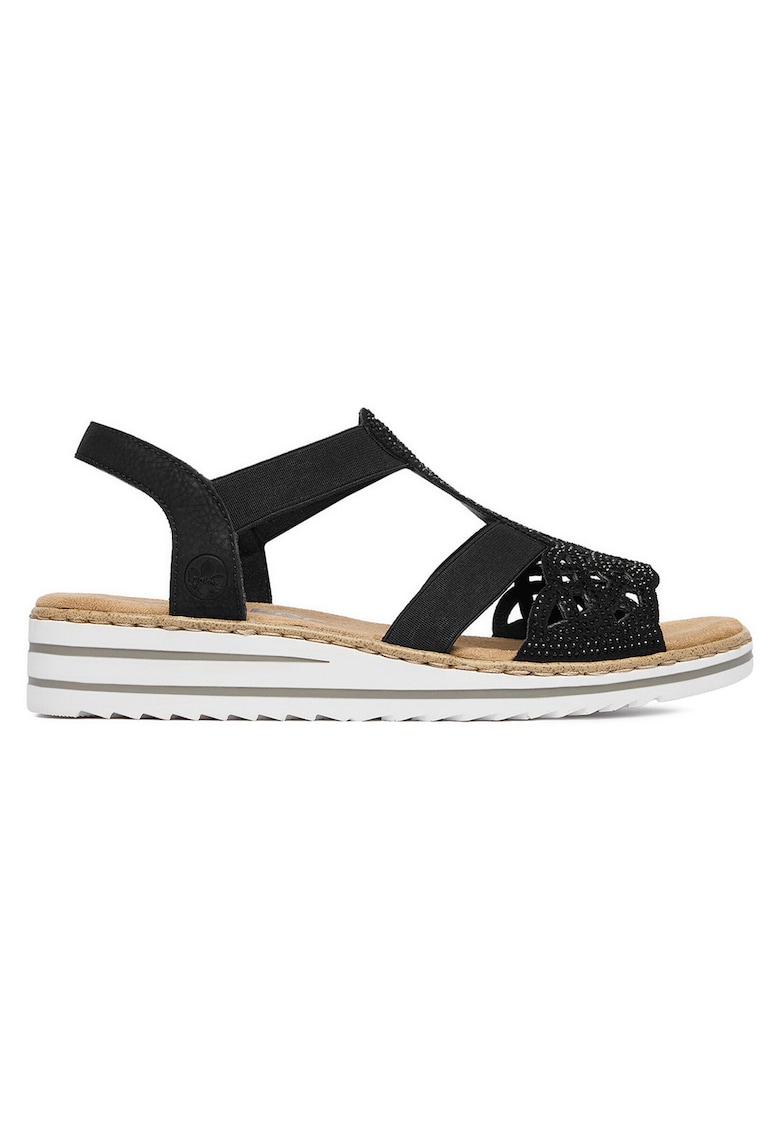 Sandale negru textil - Negru